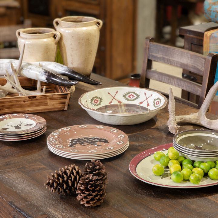 Aztec Bear 14-Piece Melamine Dinnerware Set