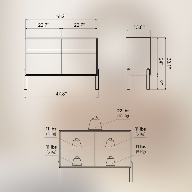 BLOOM Designer Sideboard Featuring Handcrafted Doors