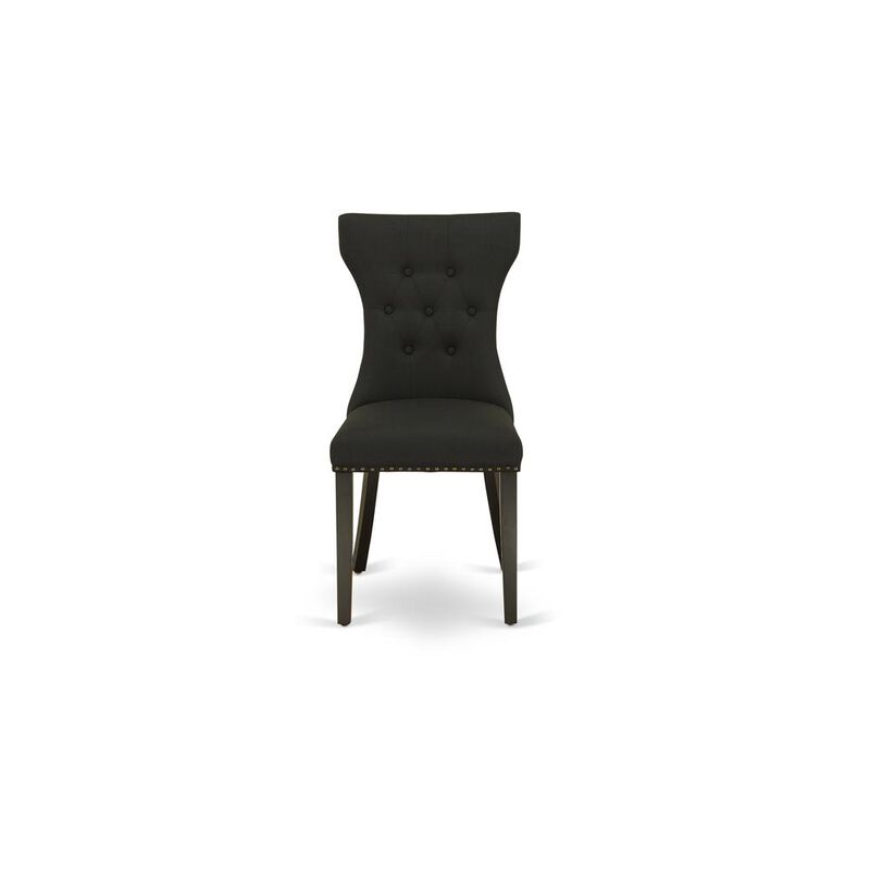 East West Furniture Dining Chair Black, GAP1T24