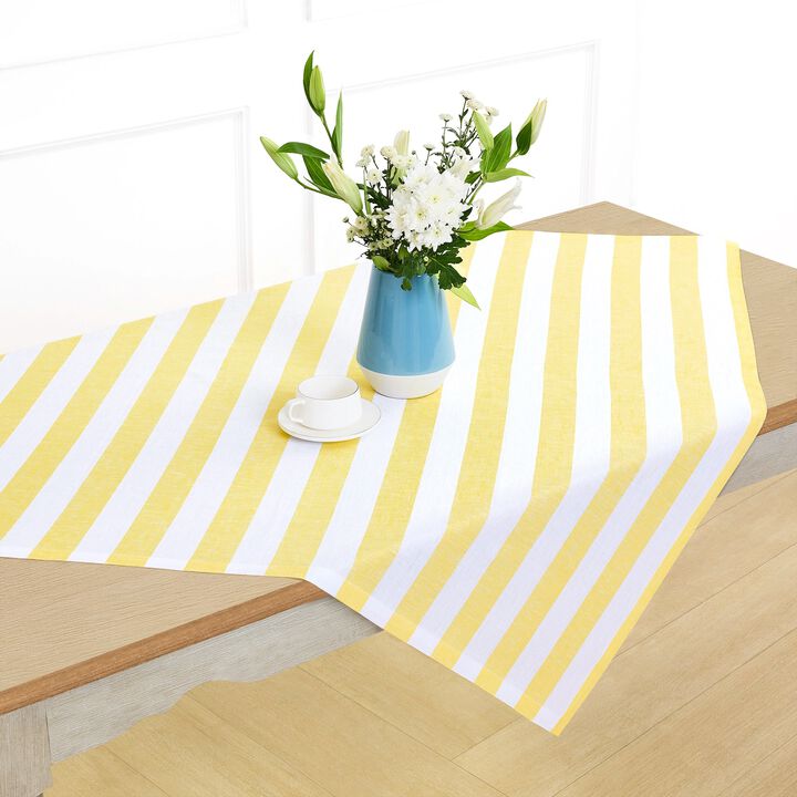 Linen Table Throw - Cabana Stripe