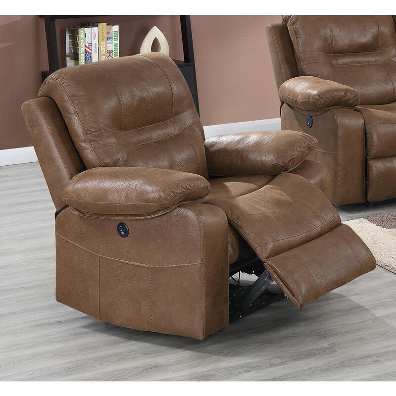 Poundex Power Recliner-Dark Brown