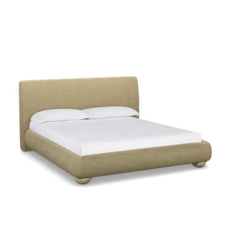 Rayne Honey Textured Fabric King Bed image number 1