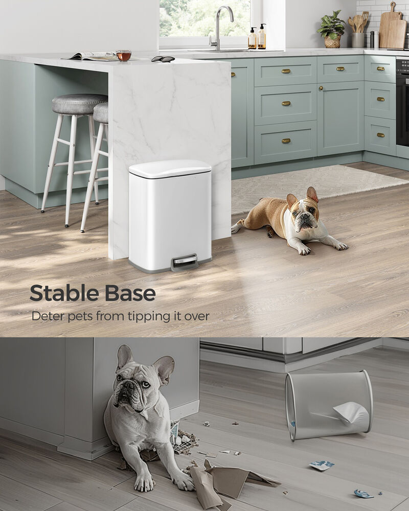Stainless Steel Trash Can with Soft Close Lid and Removable Liner image number 4