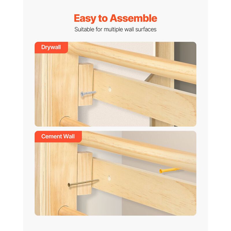 9 in 1 Swedish Ladder Wall Gym with Rock Climbing Wall and Swing image number 3