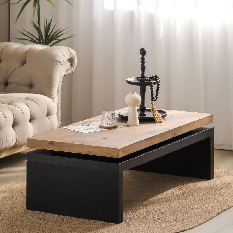 GOODSILO Modern Floating Top Coffee Table image number 3