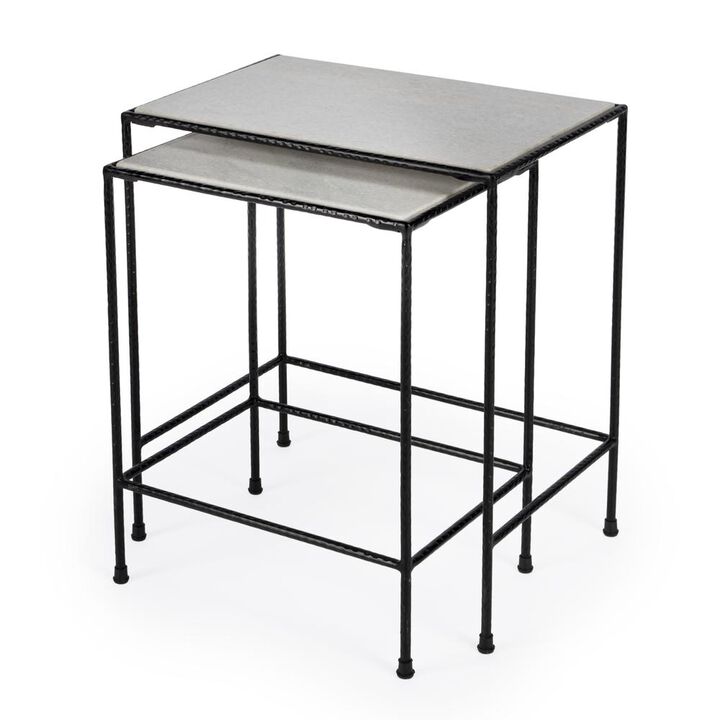 Butler Specialty Carrera Nesting Tables, Black, Black and White