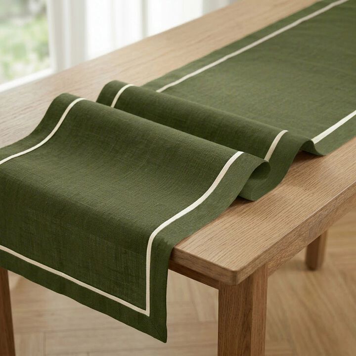 Linen Table Runner for Dining Table, Holiday and Everyday Table Decor - Kensington