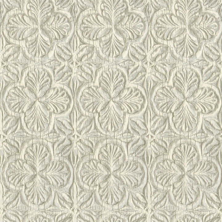 Karachi Aqua Wooden Damask Wallpaper (Set of 2)