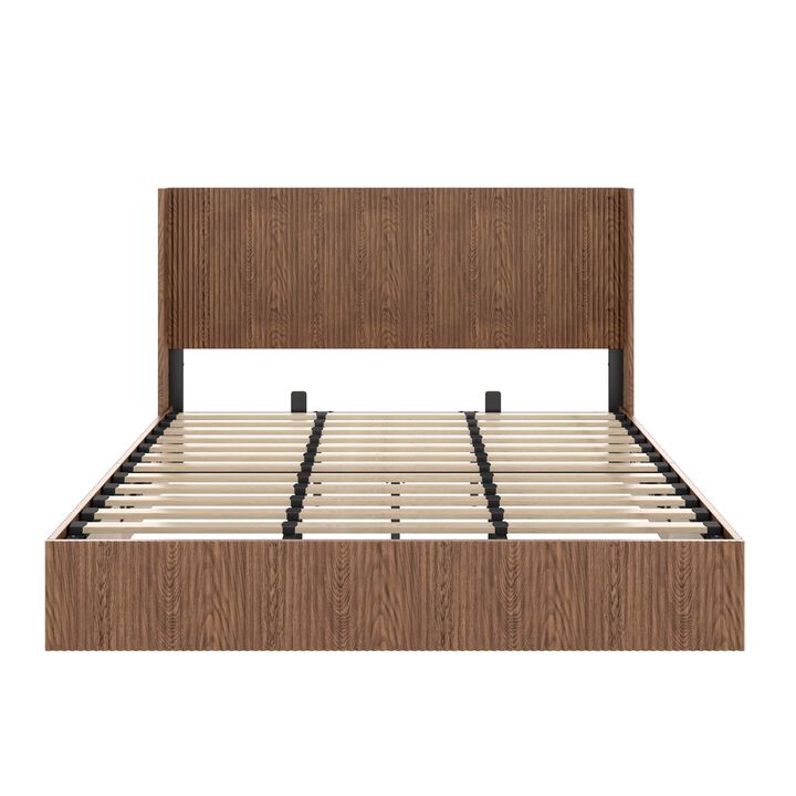 Cixt Fluted Lift Up Storage Bed Frame
