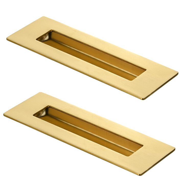 HOMOTEK 2 Pack 150mm Flush Sliding Closet Door Pulls, Recessed Finger Pulls for Sliding Barn Bypass Door Handles, Cabinet Drawer