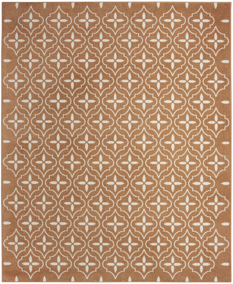 HomeRoots 8' X 10' Copper Geometric Indoor Outdoor Area Rug image number 0