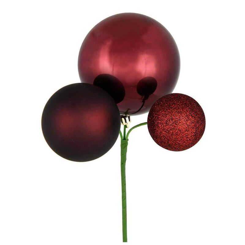 18" Burgundy Ornament Pick 3/Bg image number 0