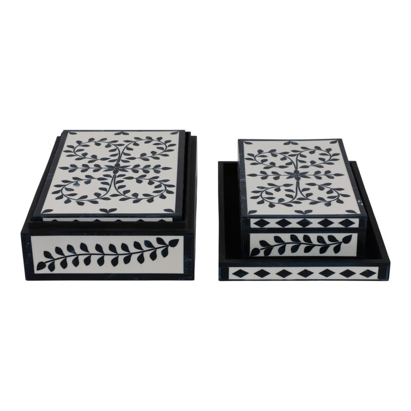 S/3 Blue Petals Boxes image number 3