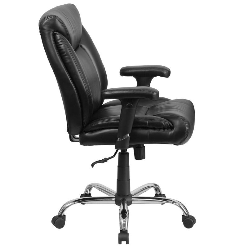 HERCULES Series Big & Tall 400 lb. Rated Black Fabric Deep Tufted Swivel Ergonomic Task Office Chair with Adjustable Arms image number 6