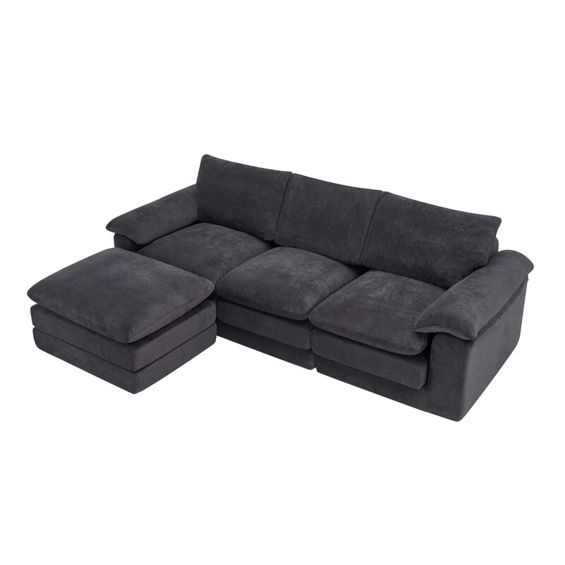 Wafhit L‑Shaped Chenille Sectional Sofa image number 6