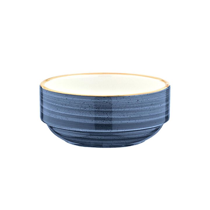 Dusk dia.4.75" h:2" 12 oz. Round Blue Porcelain Bowl (Set of 4)