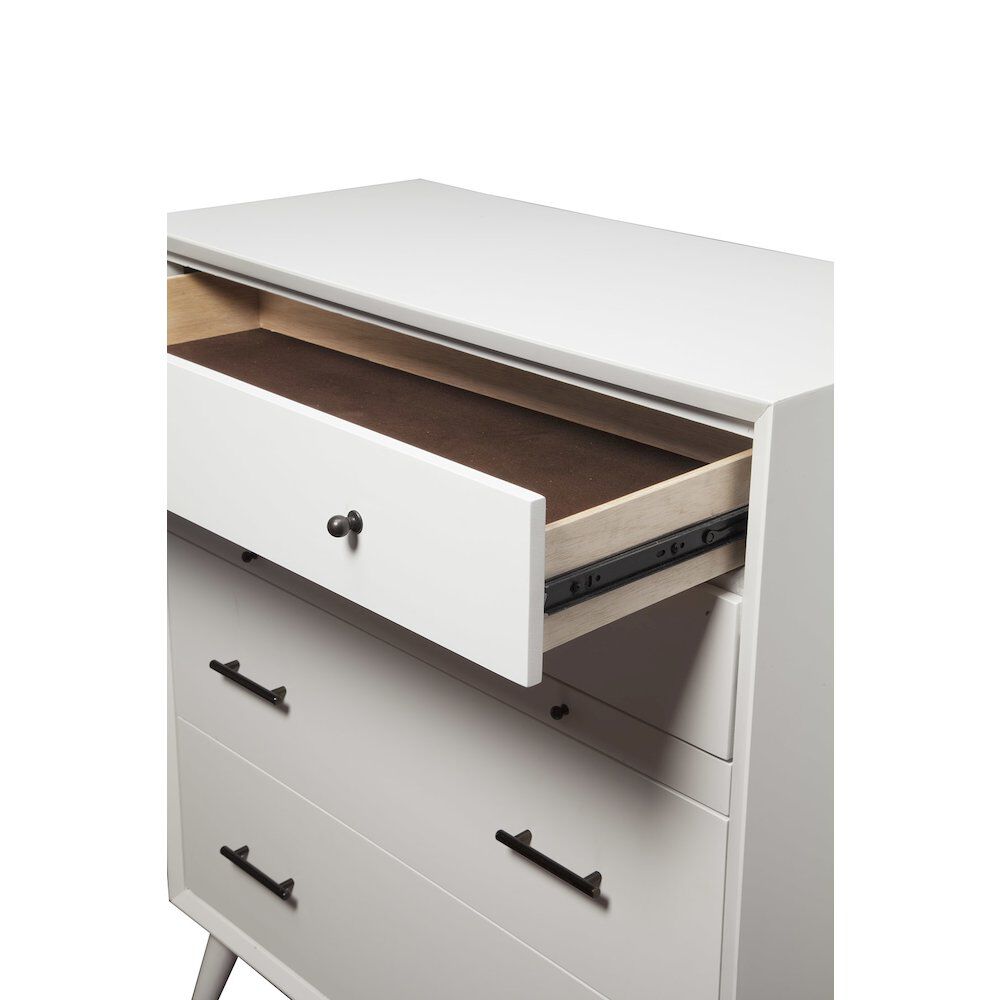Alpine Furniture Flynn Mid Century Modern 4 Drawer Multifunction