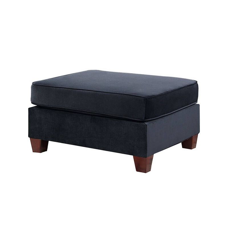 Omi 34 Inch Square Cocktail Ottoman, Brown Tapered Legs-Benzara image number 1