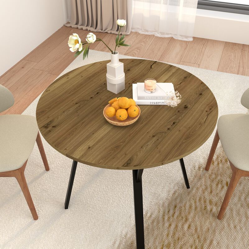 Tufwon 35.43" Round Industrial Dining Table image number 1