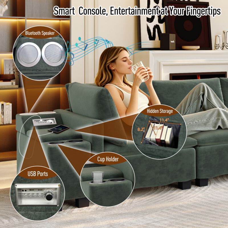 Largan U-Shaped Cloud Sectional Sofa image number 2