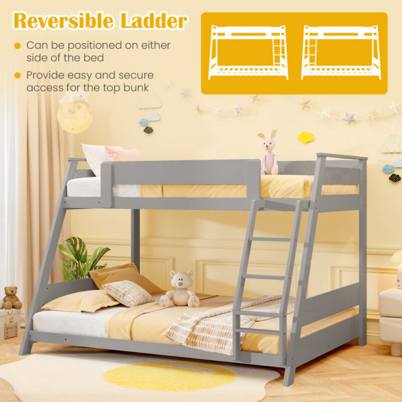 Low Bunk Bed with Reversible Ladder