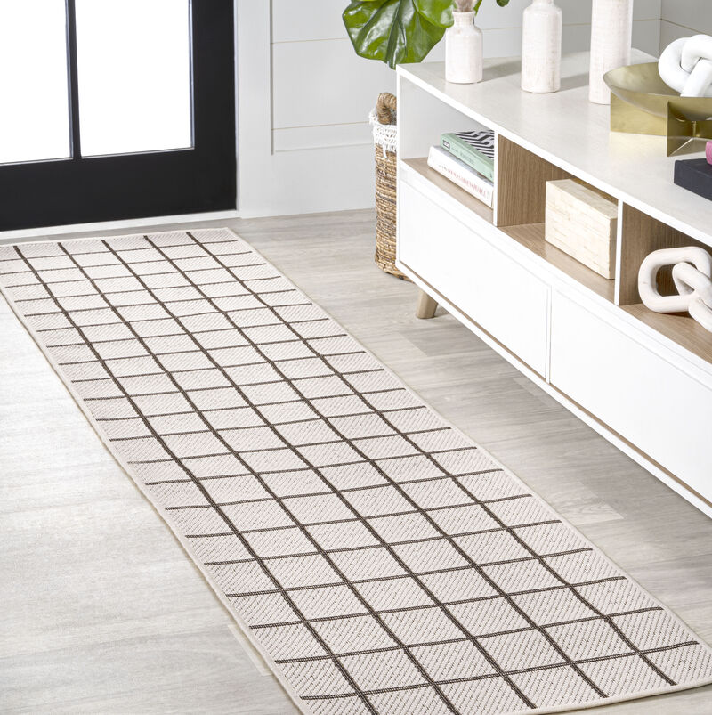 Grid Modern Squares Indoor/Outdoor Area Rug