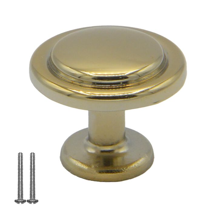 FIGO HOME Single Hole Drawer Knobs - 10 Pack Gold Cabinet Knobs - Round Dresser Knobs Dresser Handles Closet Door Knobs - Kitche