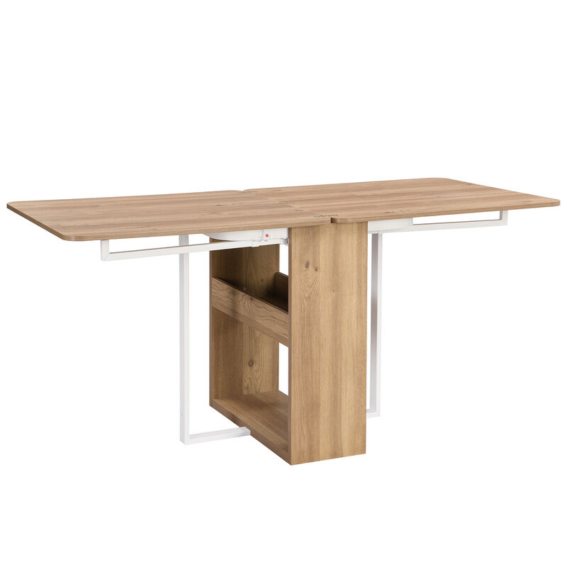 Merax Modern Compact 5-Piece Extendable Dining Table Chairs Set