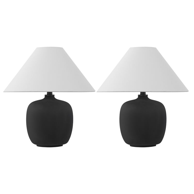 Delphi 18.25" Minimalist Scandinavian Resin/Iron LED Table Lamp