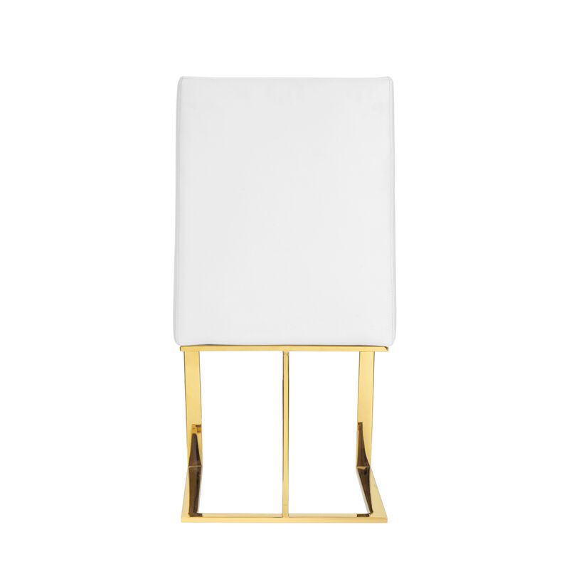 Frankie Contemporary White Dining Chair image number 4