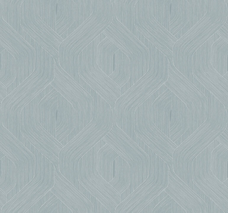 Fine Line Blue Geometric Wallpaper