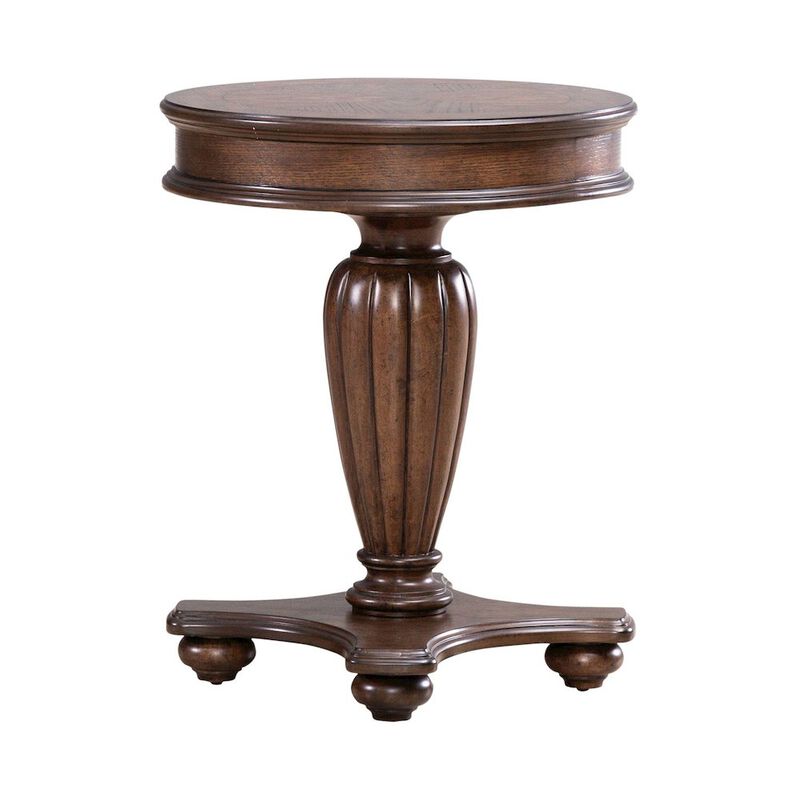Liberty Furniture Allington Round End Table for Living Room - Satin Sienna image number 0
