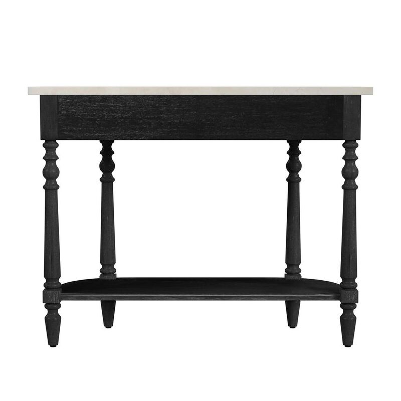 Butler Specialty Danielle Marble 40 one- drawer Console Table, Black