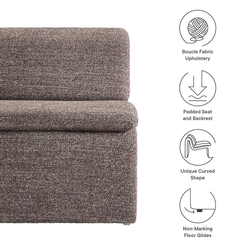 Dune Boucle Upholstered Armless Accent Chair image number 2