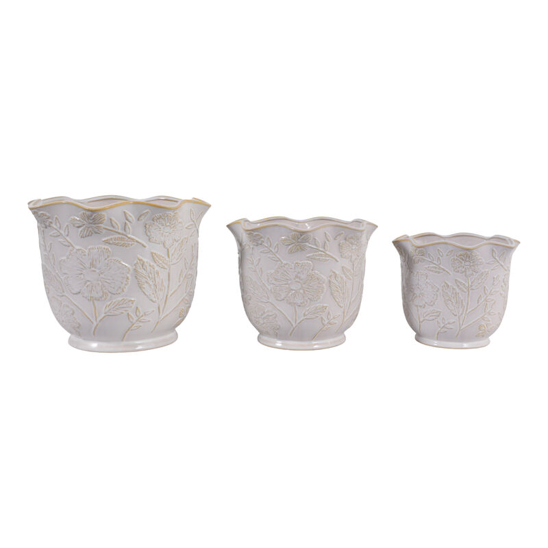 S/3 Wildflower Ruffle Planters image number 3