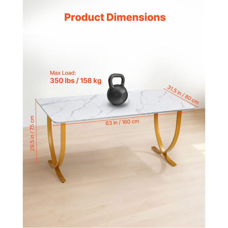 Large Executive Computer Desk, Modern Office Workstation for Conference Room and Home Office-White image number 2
