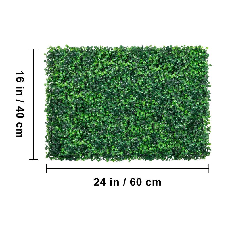 Artificial Boxwood Hedge Grass Wall Panel Privacy Screen, 32 Sq Ft, 12 Pieces image number 2