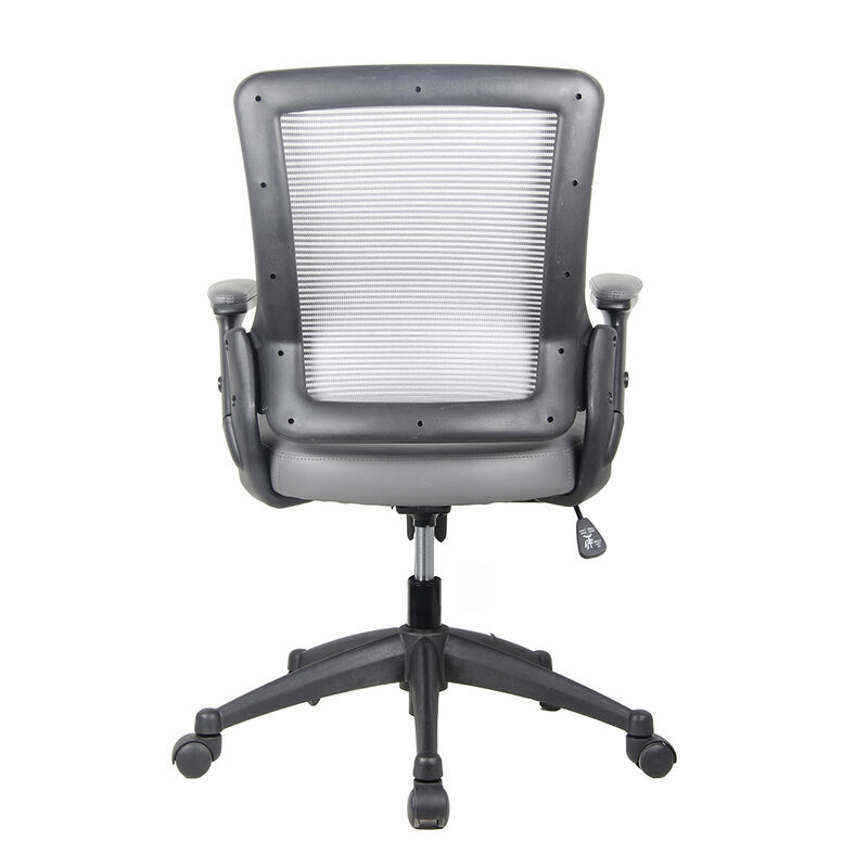 Streamdale Mid-Back Mesh Task Office Chair With Height Adjustable Arms, Grey