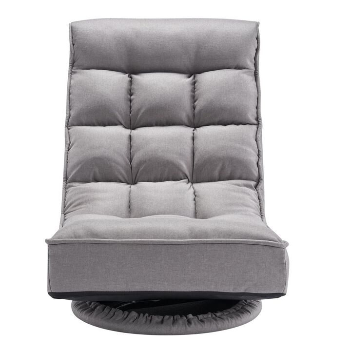 Swivel Floor Gaming Chair with 360&deg; Rotation and Adjustable Folding Backrest