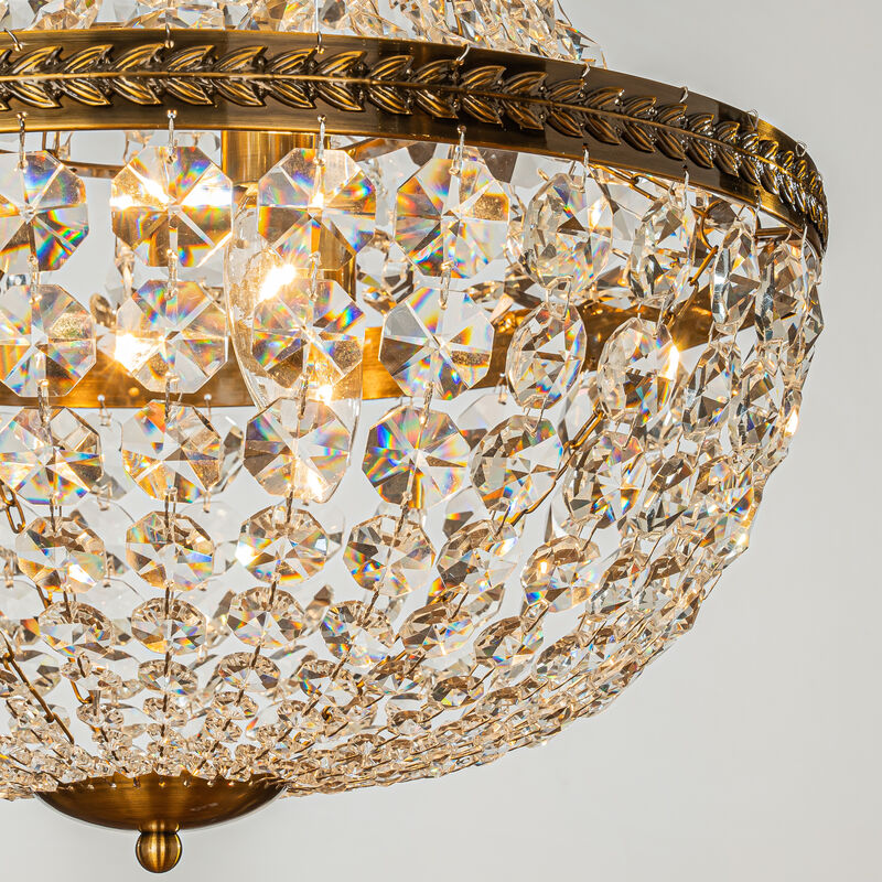 4-Light Vintage And Classic Basket Chandelier With Crystal Accents image number 3