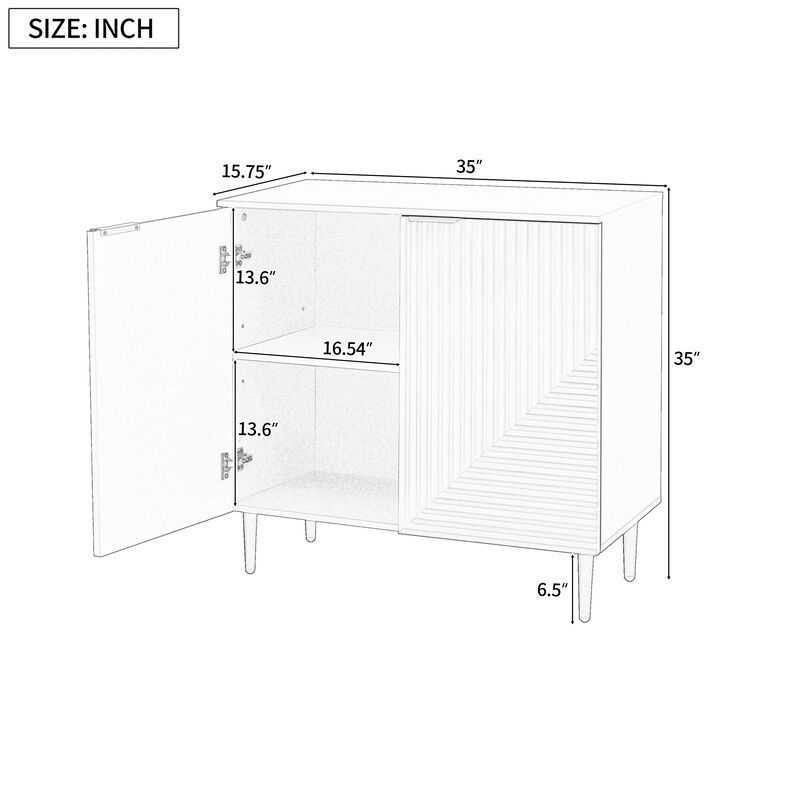 Merax Modern Minimalist Side Cabinet with Ample Storage