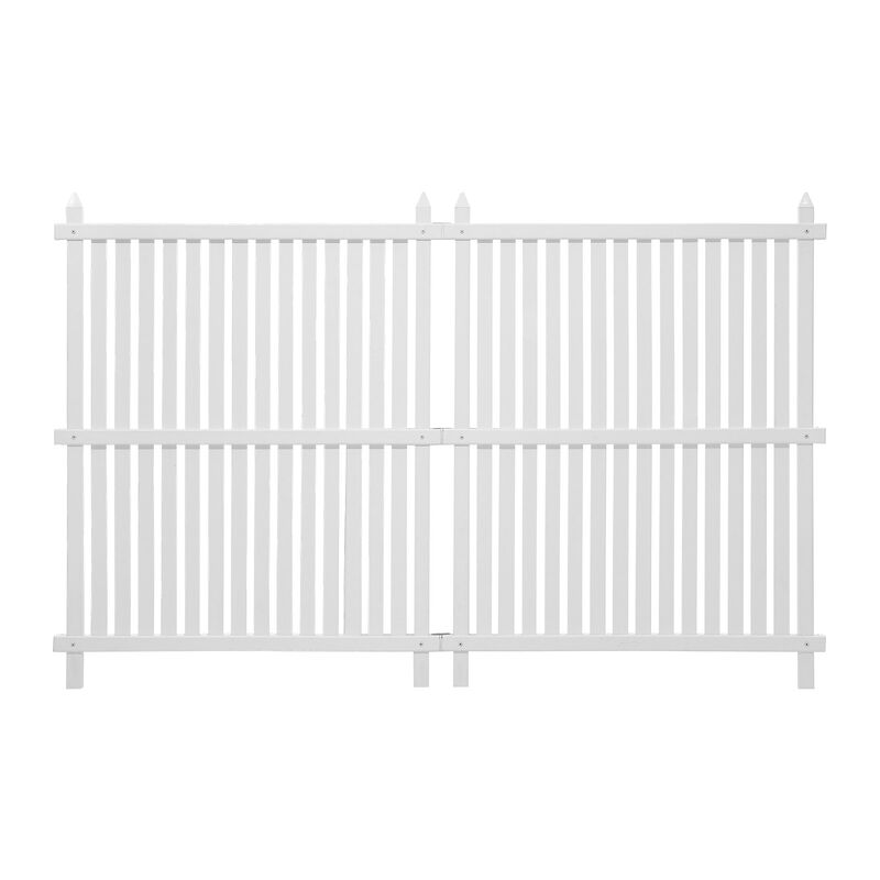 Outdoor Air Conditioner Privacy Fence with Ground Stakes, Vinyl Screen for Trash Cans & Pool Equipment-White image number 0