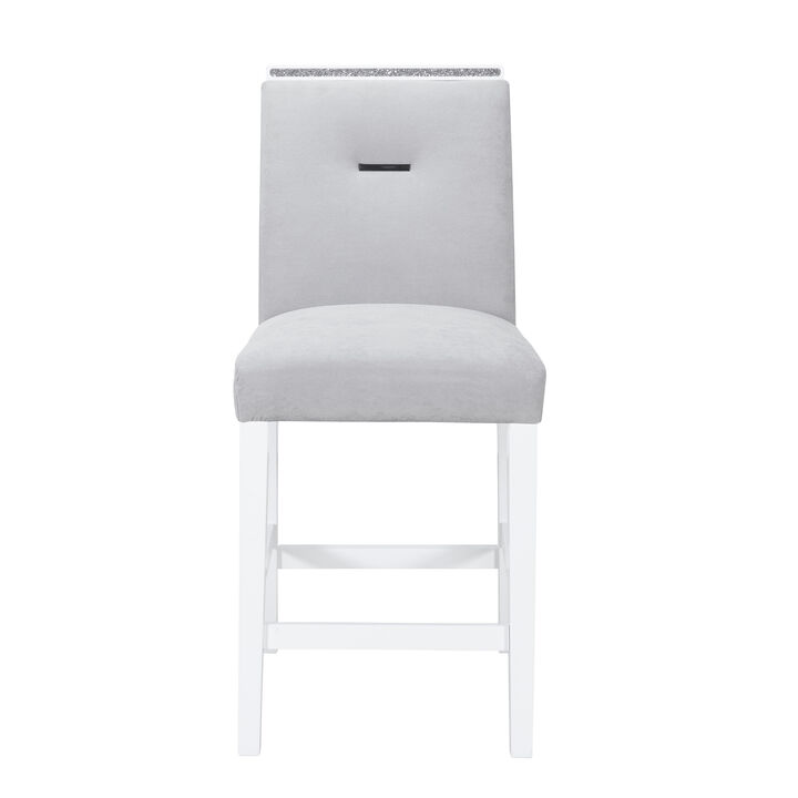 Monaco Grey White Bar Stools Set of 2