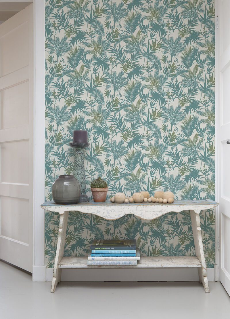 Saura Teal Frond Wallpaper image number 2