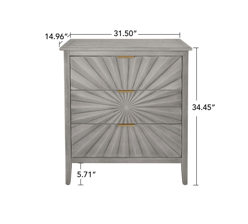 3 Drawer Storage Cabinet,3 Drawer Modern Dresser, Chest of Drawers Farmhouse for Entryway,Living Room,Bed Room image number 9