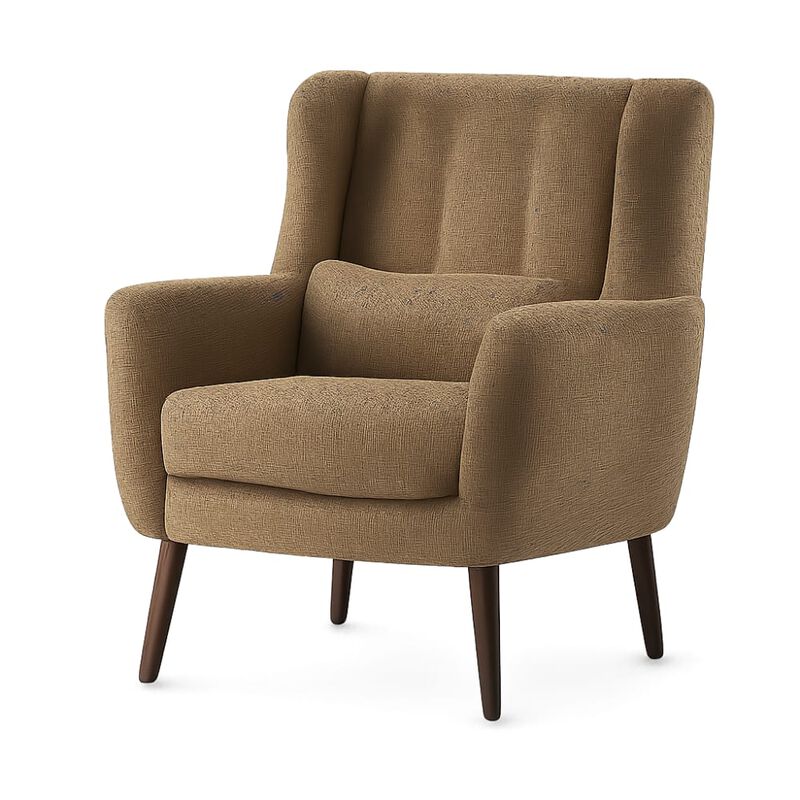 GOODSILO Upholstered Chenille Accent Armchair with Pillow, Comfy Padded Lounge Chair for Small Spaces, Living Room, Bedroom image number 0