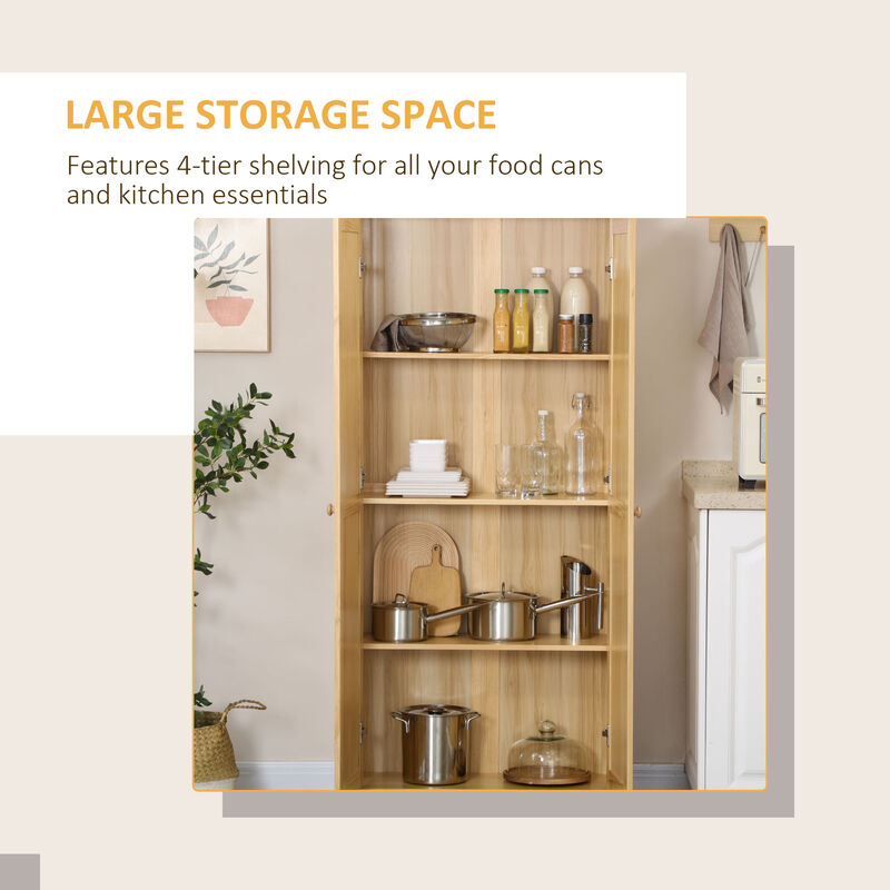Hivvago 67" Kitchen Pantry Cabinet with Doors and Shelves image number 4
