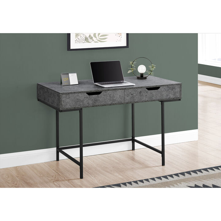 Monarch Specialties I 7559 Computer Desk, Home Office, Laptop, Storage Drawers, 48"L, Work, Metal, Laminate, Grey, Black, Contemporary, Modern