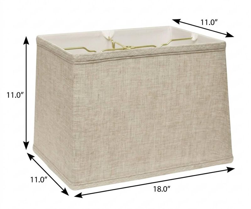 HomeRoots 18" Cream Throwback Rectangle Linen Lampshade image number 2