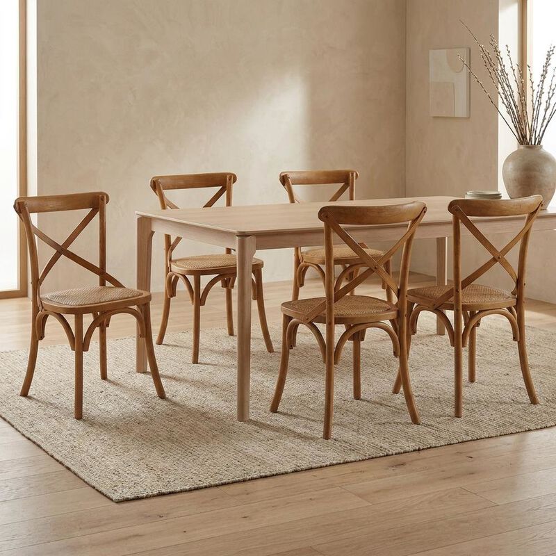 Wooden Dining Side Chairs for Dining Room, Natural, Set of 4 image number 5